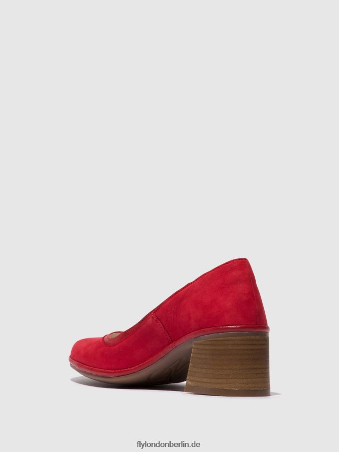 Frauen Fly London Lippenstift rot klassische Pumps Schuhe lade372 DP8RD8690