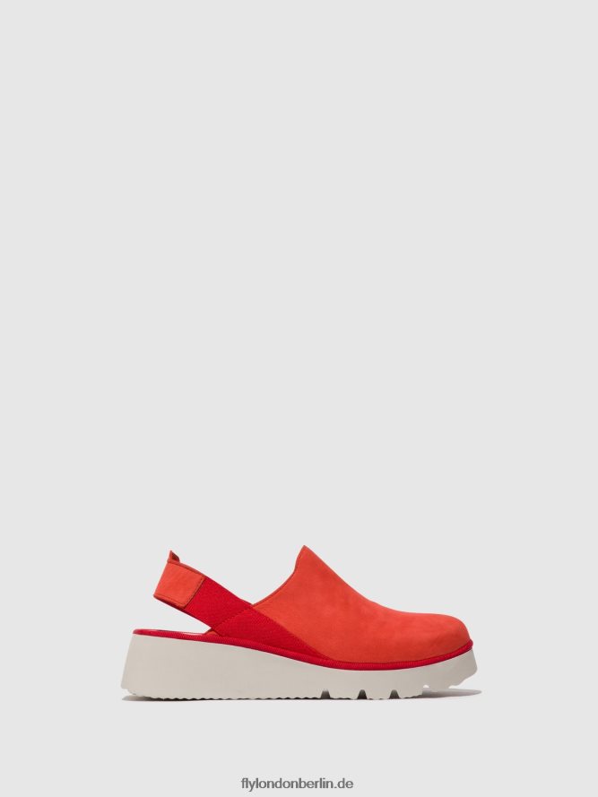 Frauen Fly London Teufelsrot Slingback-Schuhe plog430 DP8RD8644