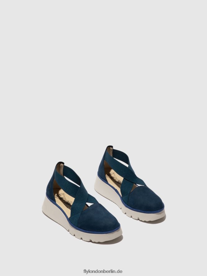 Frauen Fly London Blau elastische Schuhe Pacy415 DP8RD8662