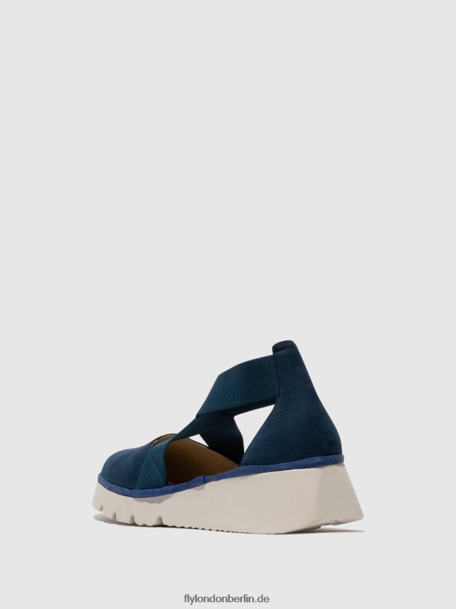 Frauen Fly London Blau elastische Schuhe Pacy415 DP8RD8662