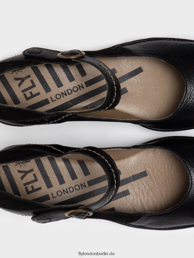 Frauen Fly London Schwarz Mary Jane Schuhe yuko082 DP8RD8701