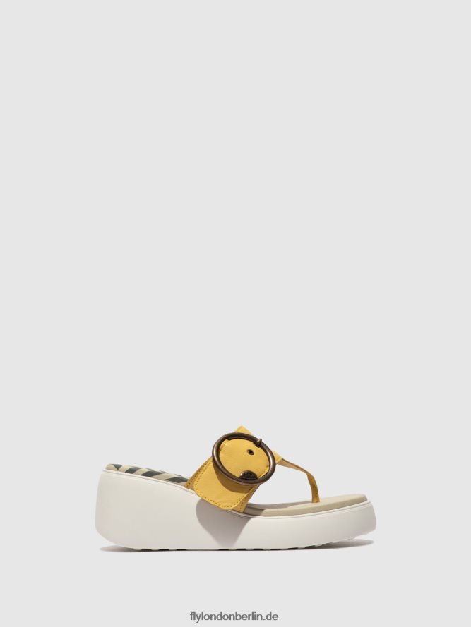 Frauen Fly London Gelb Schnallenpantoletten dafi938 DP8RD8372