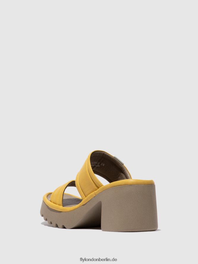 Frauen Fly London Gelb Slip-On-Pantoletten mava432 DP8RD8364