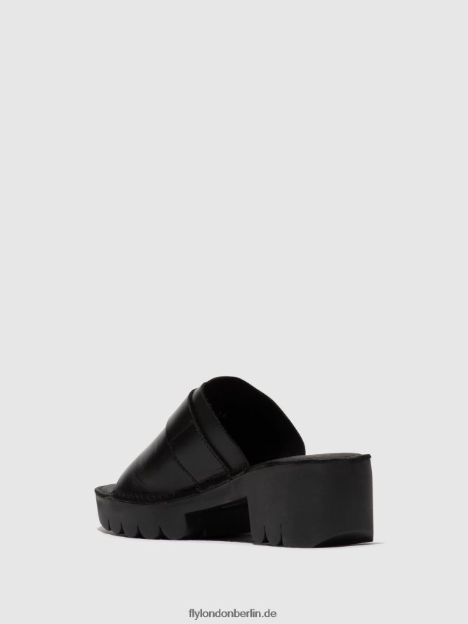 Frauen Fly London Schwarz Schnallenpantoletten eple519 DP8RD8370