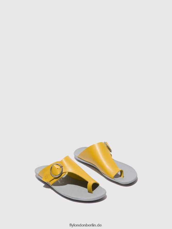 Frauen Fly London Senf Pantoletten mit offener Zehenpartie, Mica758 DP8RD8367