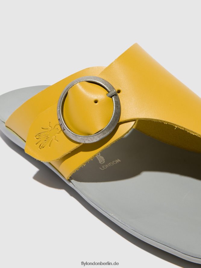 Frauen Fly London Senf Pantoletten mit offener Zehenpartie, Mica758 DP8RD8367