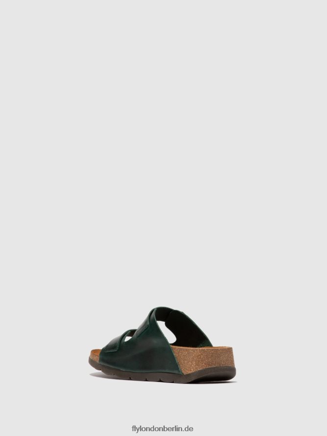 Frauen Fly London Zaum Benzin Pantoletten mit offener Zehenpartie caja721 DP8RD8386