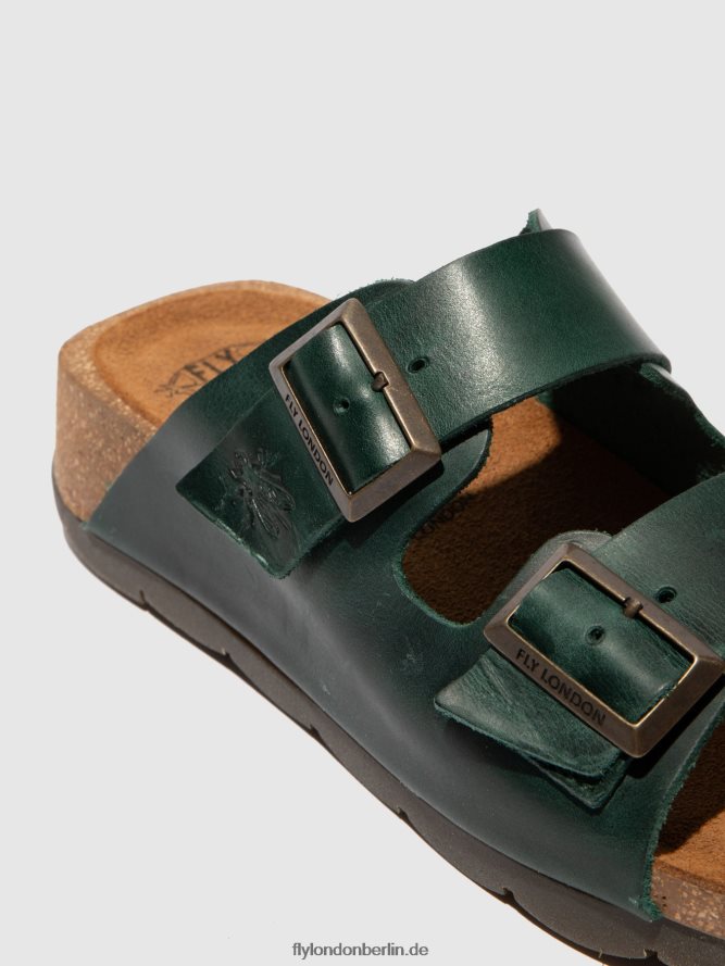 Frauen Fly London Zaum Benzin Pantoletten mit offener Zehenpartie caja721 DP8RD8386