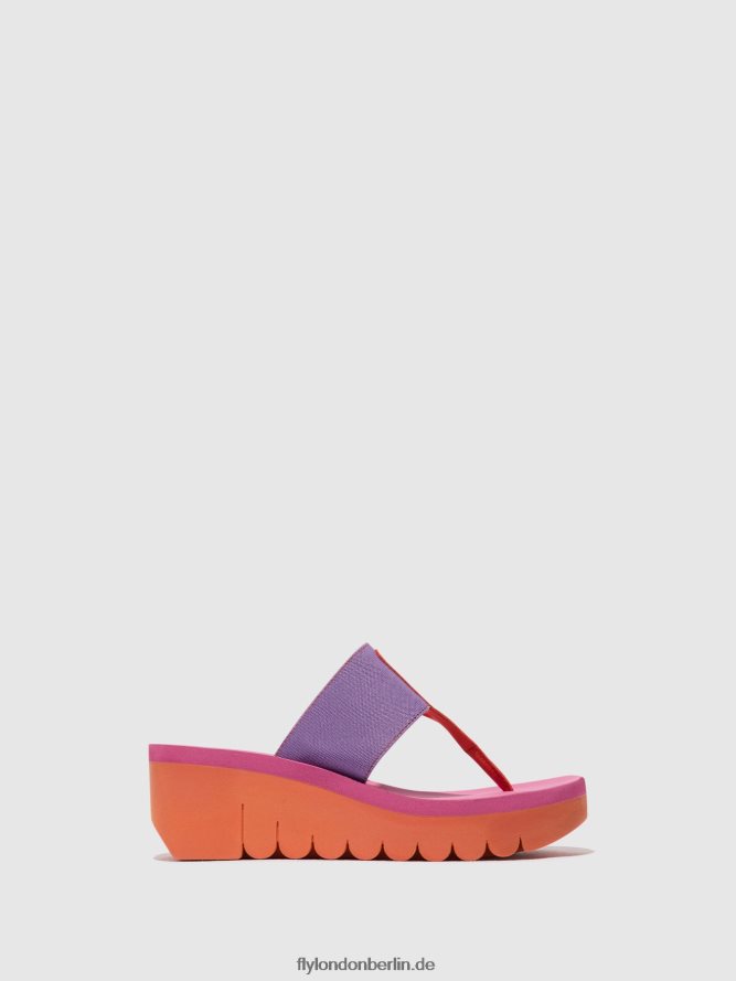 Frauen Fly London orange/violett (Rose) Slip-On-Pantoletten yomu725 DP8RD8360