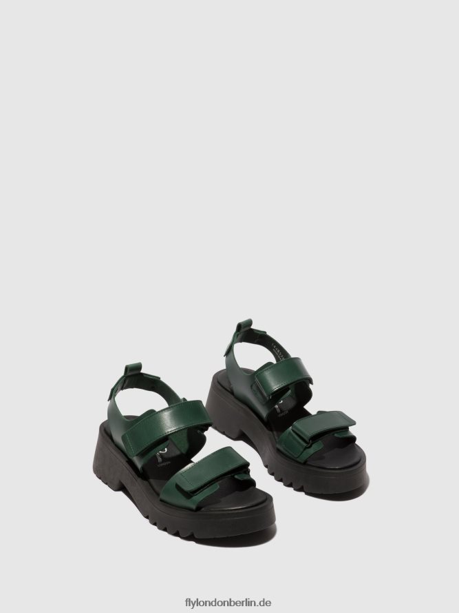 Frauen Fly London Benzin Klettsandalen meka857 DP8RD8392