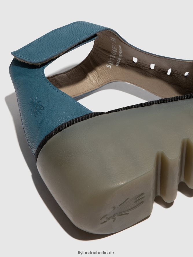 Frauen Fly London Benzin T-Riemen-Sandalen bezo306 DP8RD8418