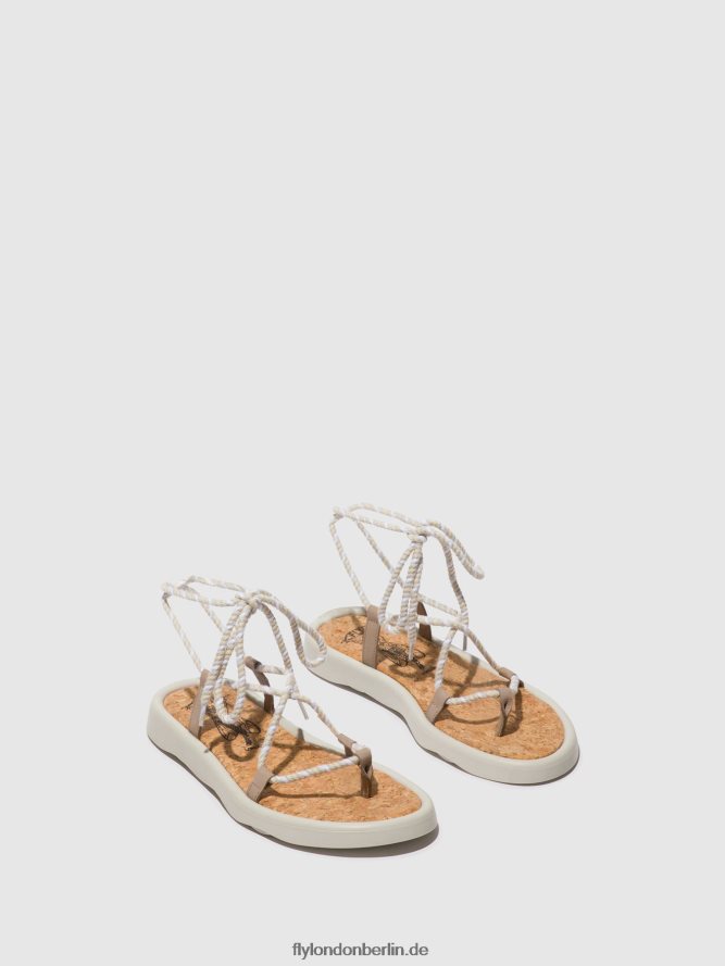 Frauen Fly London Beton (offwhite) Schnürsandalen tace874 DP8RD8552