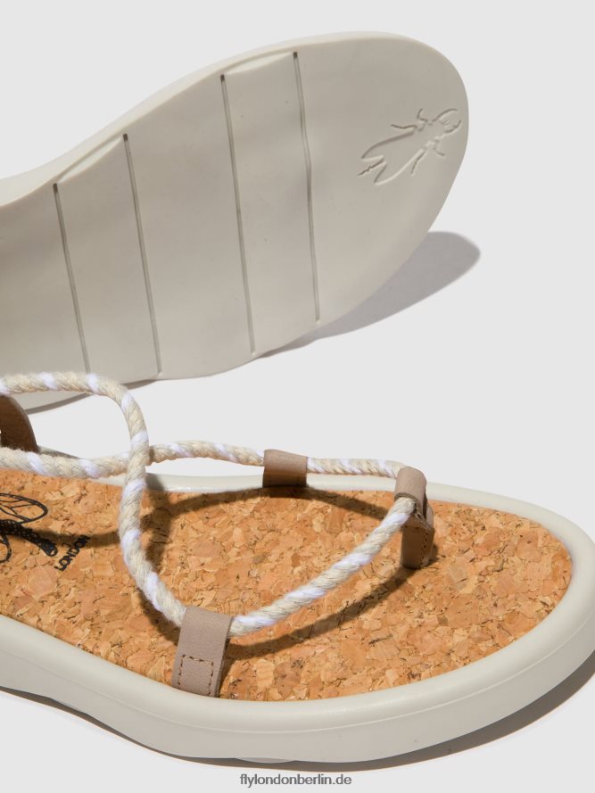 Frauen Fly London Beton (offwhite) Schnürsandalen tace874 DP8RD8552