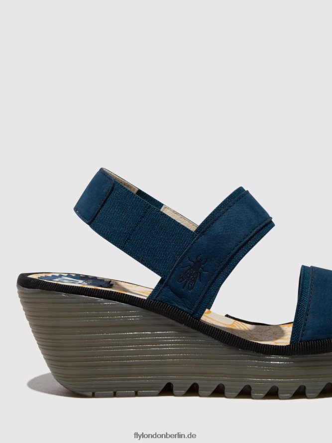 Frauen Fly London Blau Slingback-Sandalen yaco416 DP8RD8438