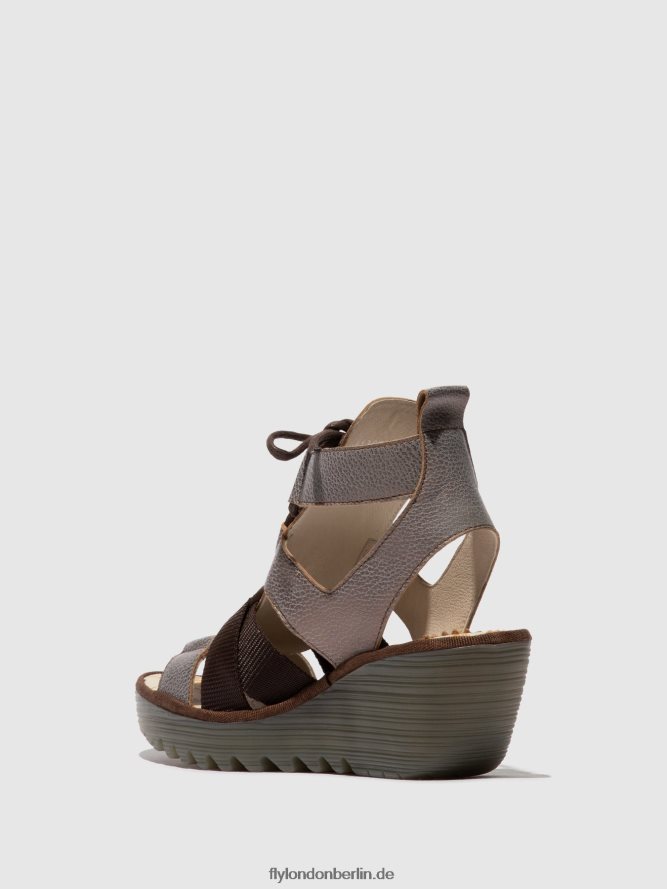 Frauen Fly London Bronze Schnürsandalen yaca413 DP8RD8472