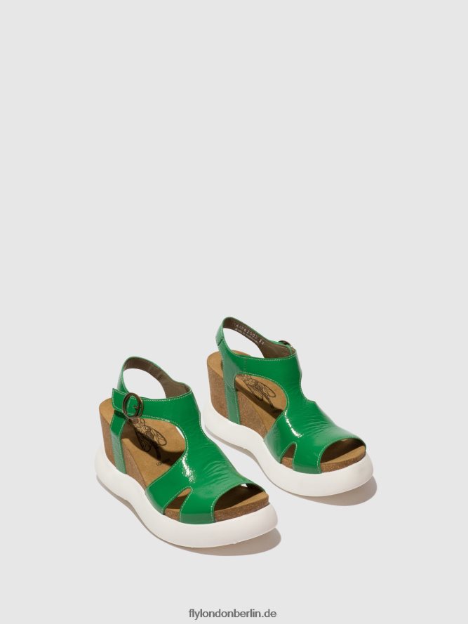 Frauen Fly London Grün Schnallensandalen gova962 DP8RD8502