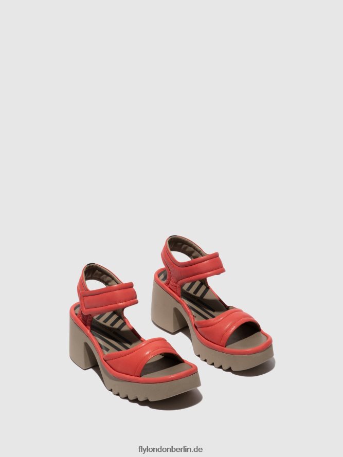 Frauen Fly London Himbeere Klettsandalen mank433 DP8RD8402