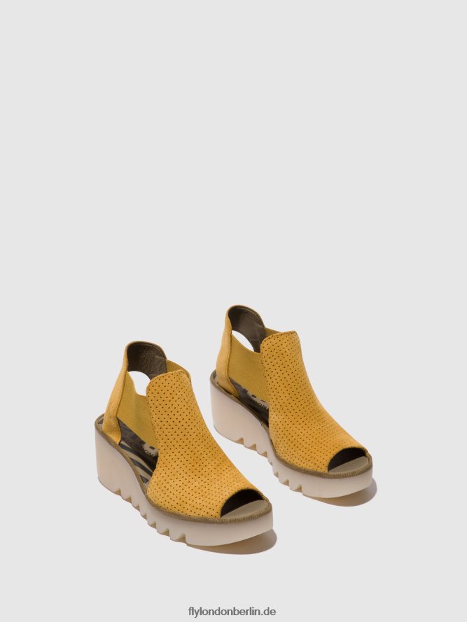 Frauen Fly London Honig elastische Sandalen biga412 DP8RD8481