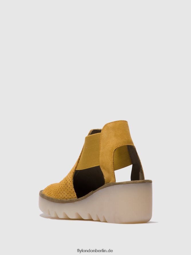 Frauen Fly London Honig elastische Sandalen biga412 DP8RD8481