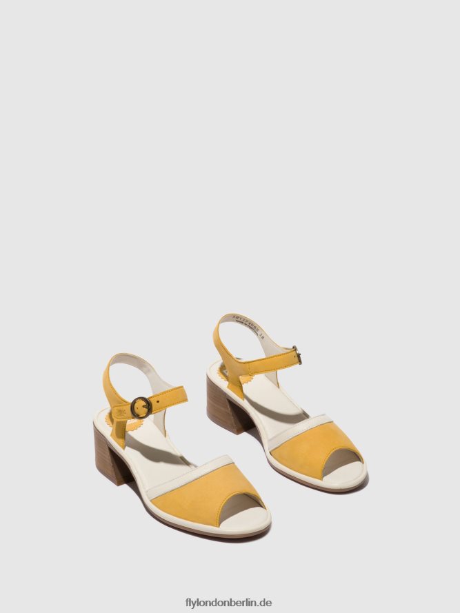 Frauen Fly London Hummel/Offwhite Knöchelriemensandalen lear374 DP8RD8568