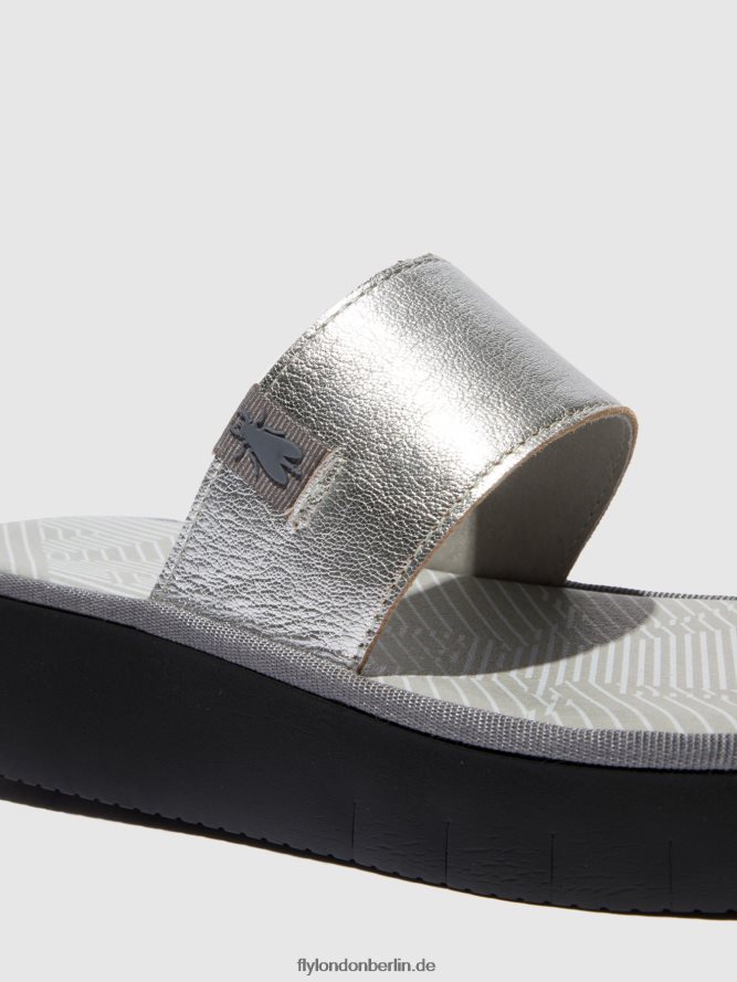 Frauen Fly London Idra-Silber Riemchensandalen chev316 DP8RD8601