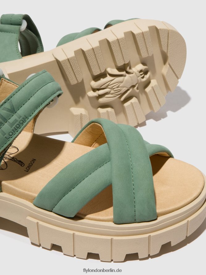 Frauen Fly London Jadegrün Slingback-Sandalen jada854 DP8RD8546