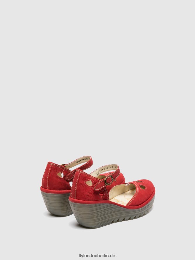 Frauen Fly London Lippenstift rot Keilsandaletten Yuna DP8RD8617