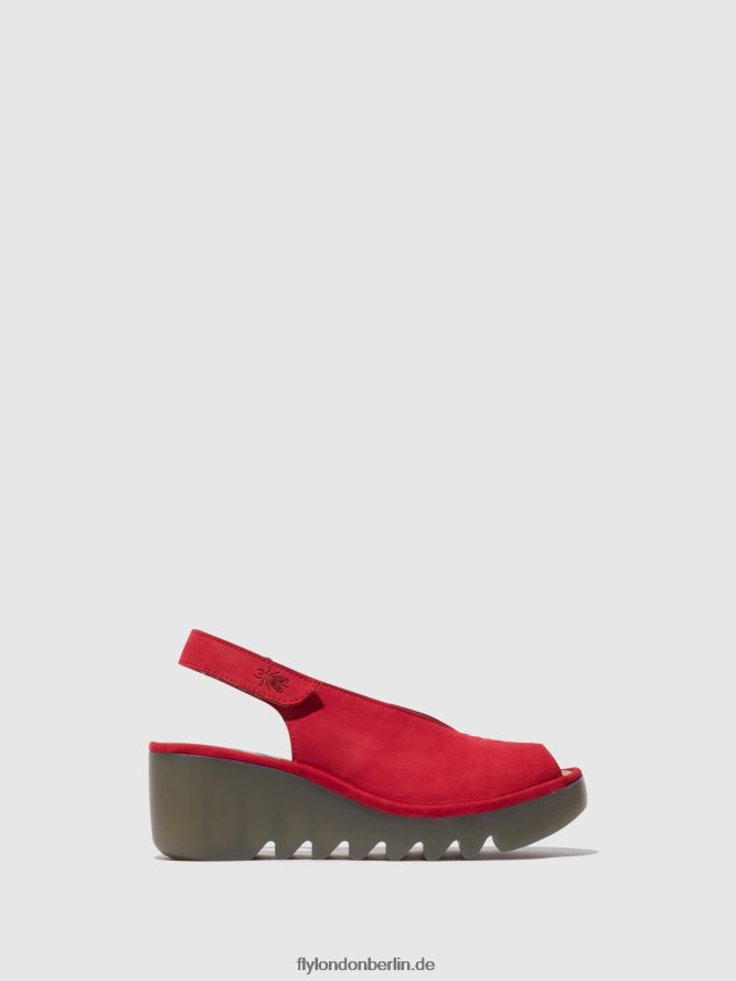 Frauen Fly London Lippenstift rot Slingback-Sandalen baye386 DP8RD8580