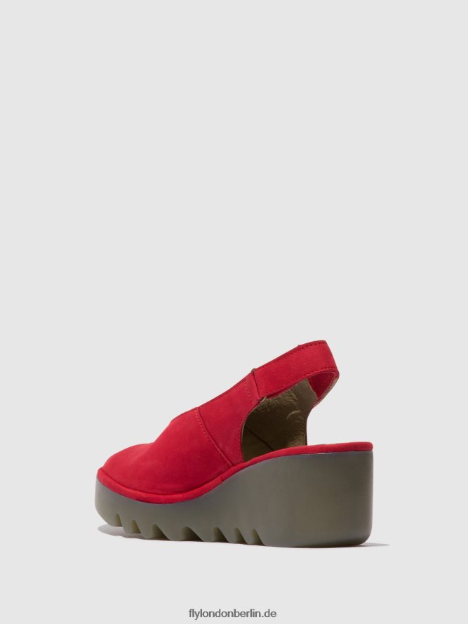 Frauen Fly London Lippenstift rot Slingback-Sandalen baye386 DP8RD8580