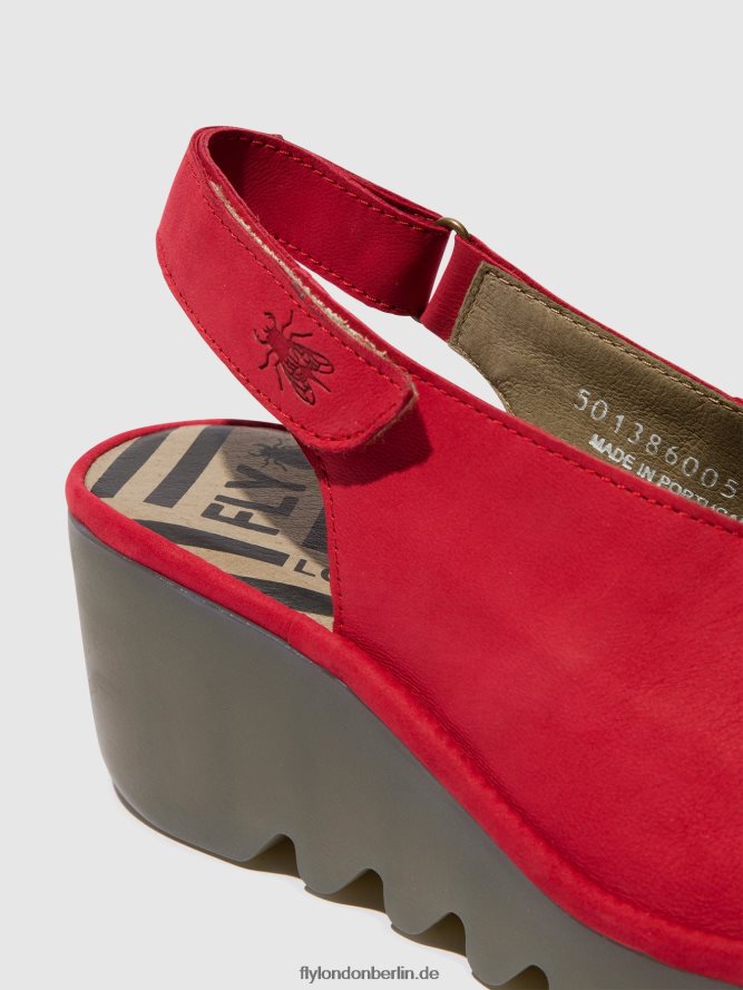 Frauen Fly London Lippenstift rot Slingback-Sandalen baye386 DP8RD8580