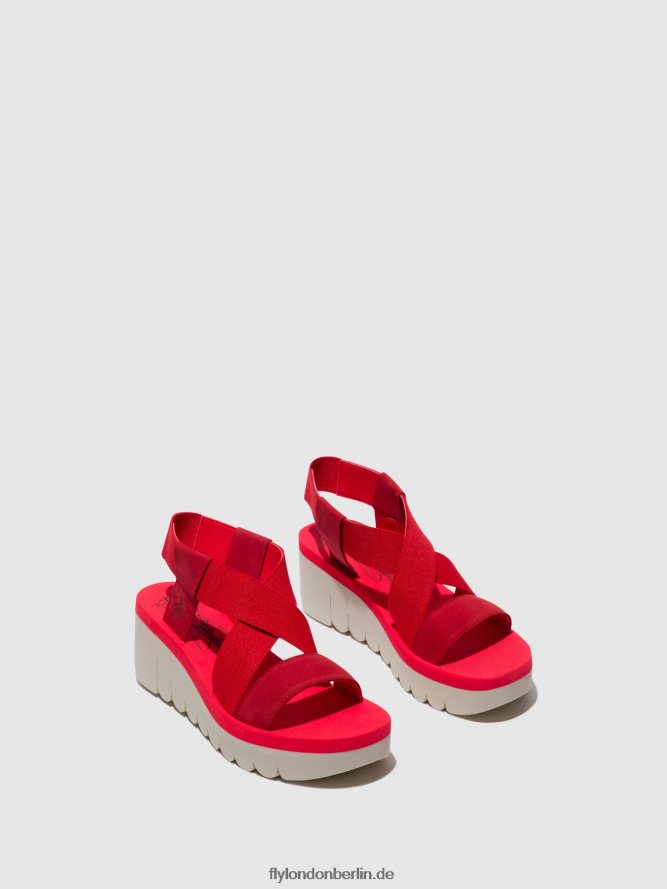 Frauen Fly London Lippenstift rot (rot) Slingback-Sandalen yabi922 DP8RD8447