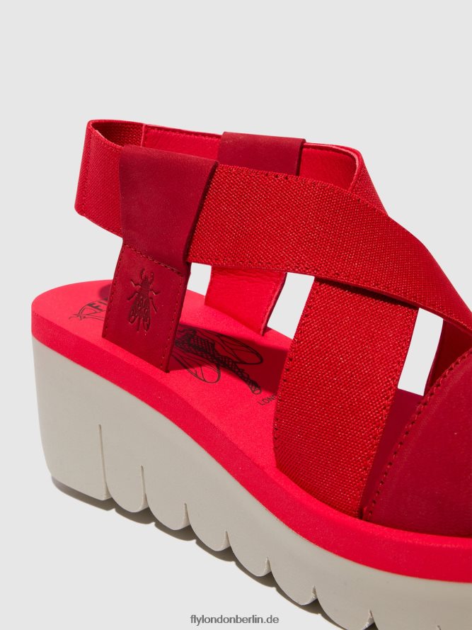Frauen Fly London Lippenstift rot (rot) Slingback-Sandalen yabi922 DP8RD8447