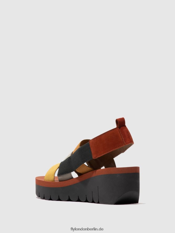 Frauen Fly London Multi (Stein) Riemchensandalen yere847 DP8RD8530