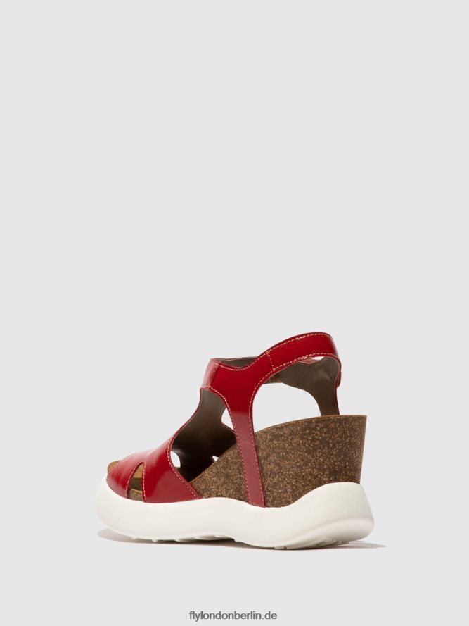 Frauen Fly London Rot Schnallensandalen gova962 DP8RD8495