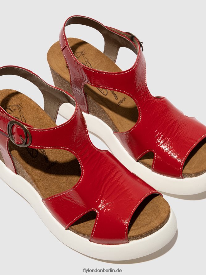 Frauen Fly London Rot Schnallensandalen gova962 DP8RD8495