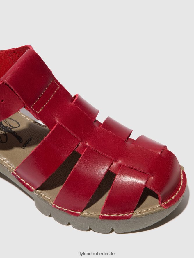 Frauen Fly London Rot T-Riemen-Sandalen emme511 DP8RD8416