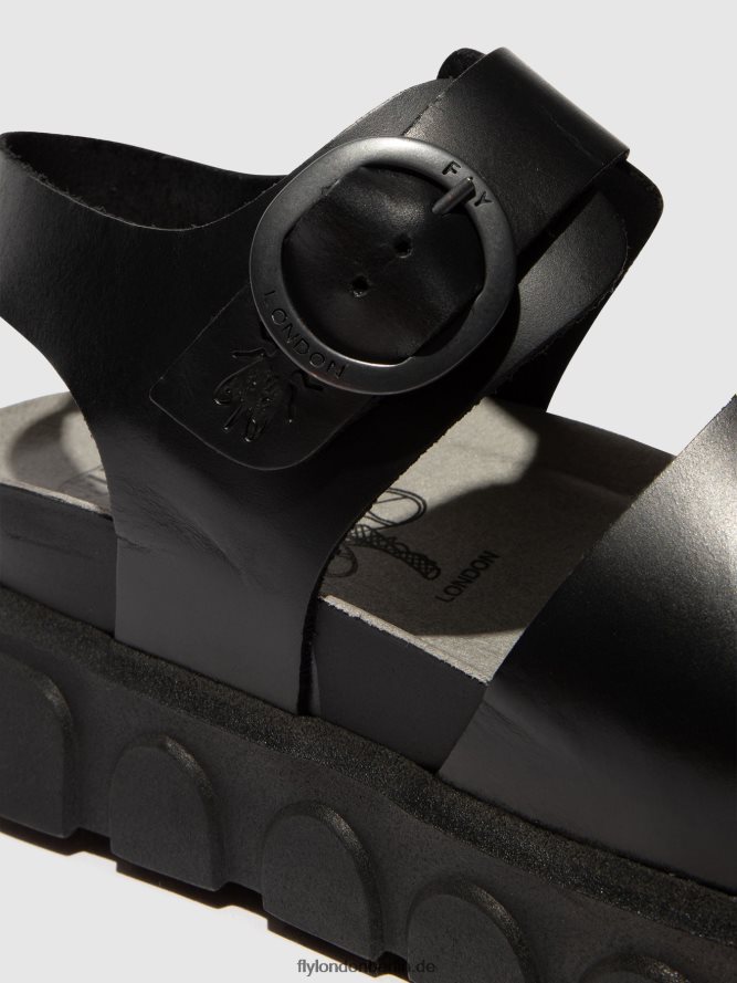 Frauen Fly London Schwarz Knöchelriemensandalen cree947 DP8RD8506