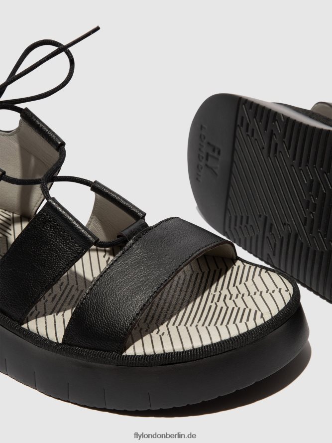 Frauen Fly London Schwarz Riemchensandalen caio363 DP8RD8573