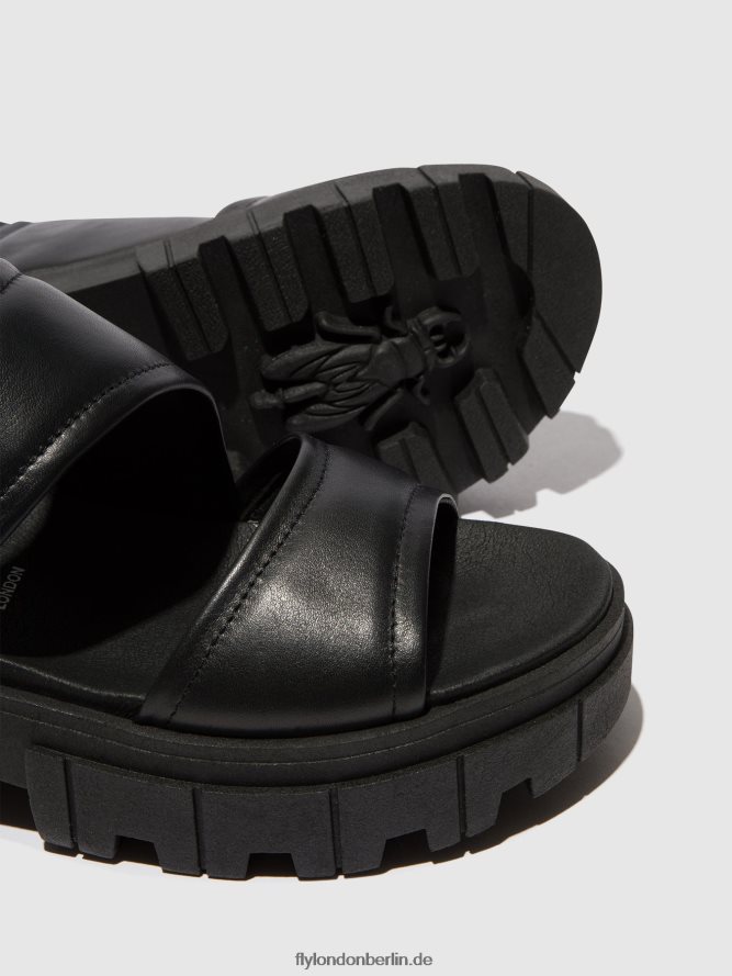 Frauen Fly London Schwarz Slingback-Sandalen jira865 DP8RD8542