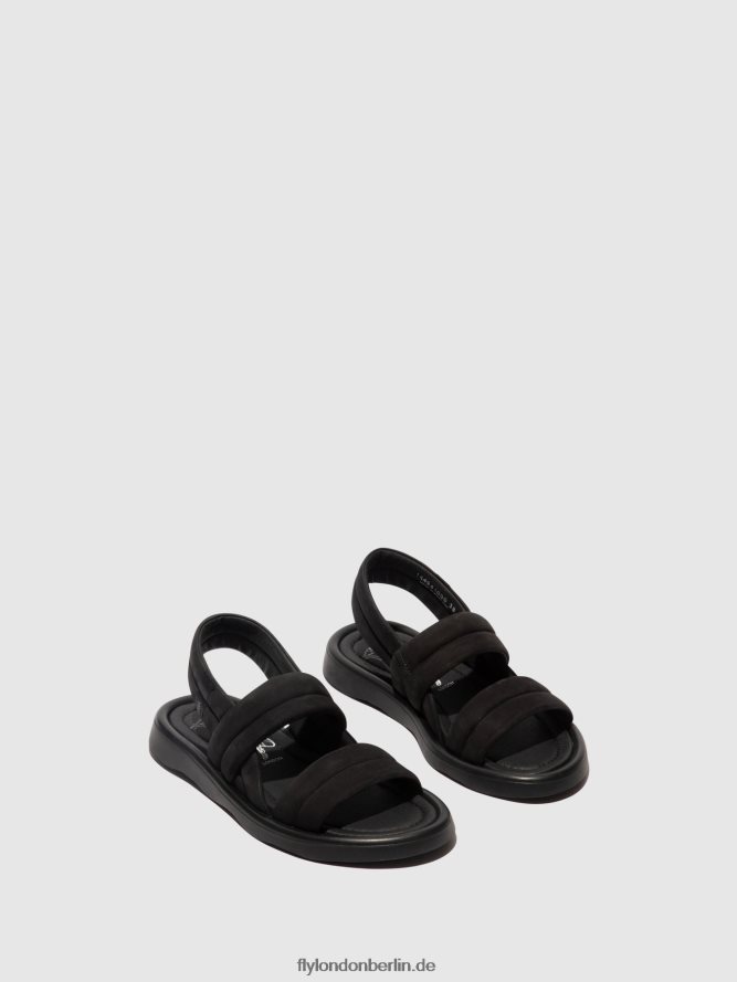 Frauen Fly London Schwarz Slingback-Sandalen tofy941 DP8RD8457