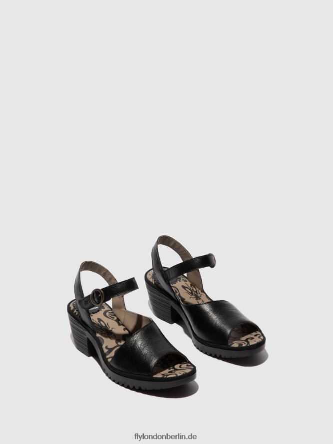 Frauen Fly London Schwarz Slingback-Sandalen wely439 DP8RD8453