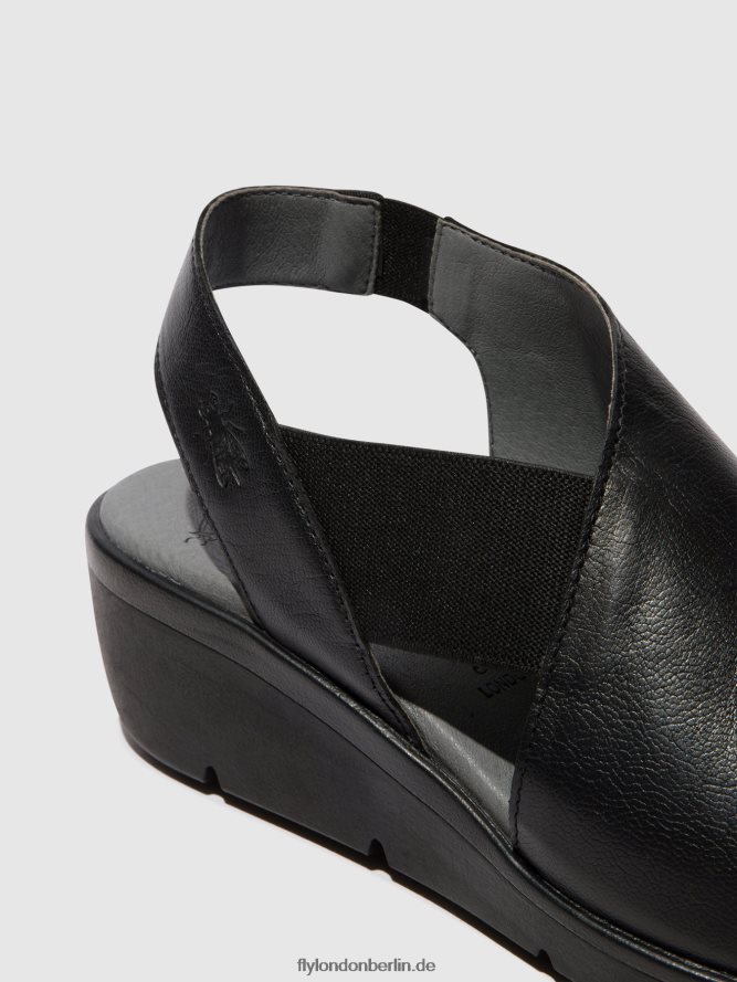 Frauen Fly London Schwarz elastische Sandalen nily940 DP8RD8482