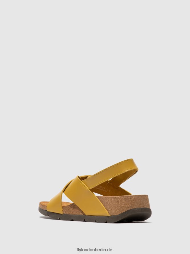 Frauen Fly London Senf Crossover-Sandalen chlo852 DP8RD8489
