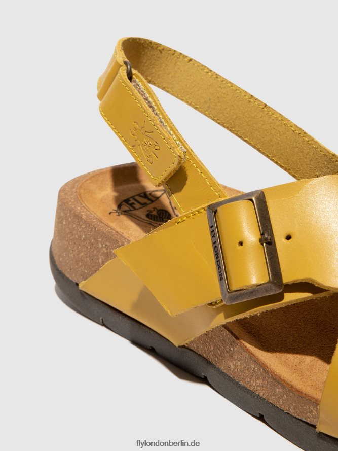Frauen Fly London Senf Crossover-Sandalen chlo852 DP8RD8489