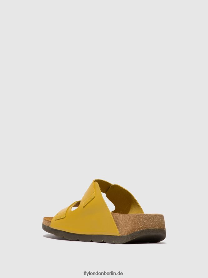 Frauen Fly London Senf Schnallensandalen caja721 DP8RD8501