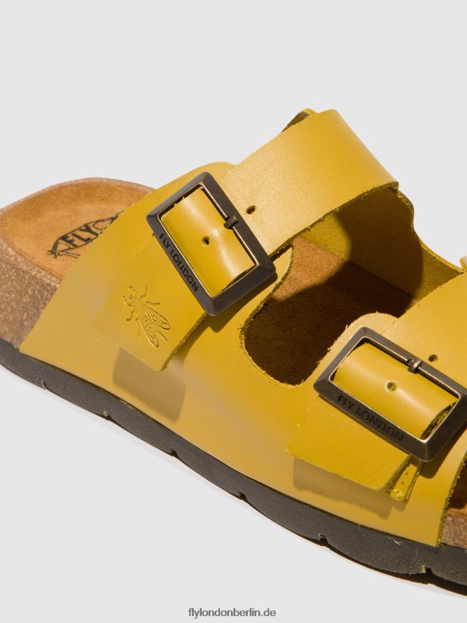 Frauen Fly London Senf Schnallensandalen caja721 DP8RD8501