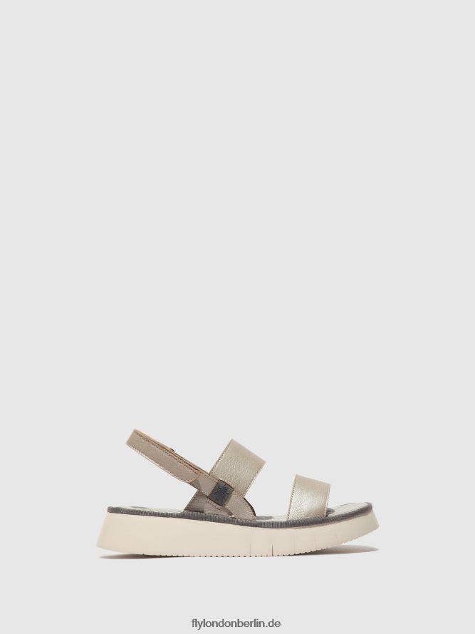 Frauen Fly London Silber Slingback-Sandalen cura318 DP8RD8463