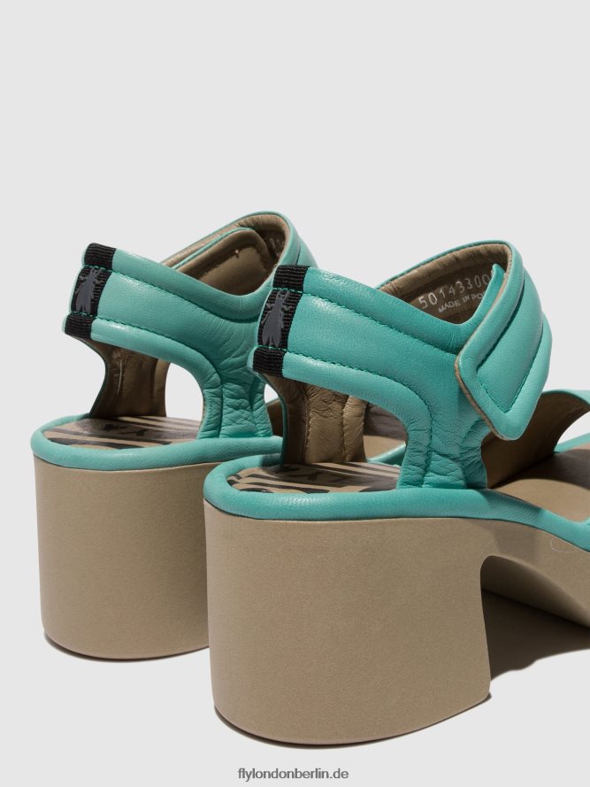 Frauen Fly London Türkis Klettsandalen mank433 DP8RD8397