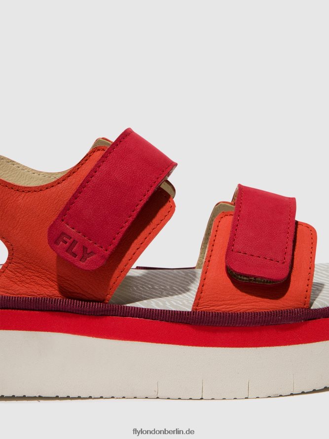 Frauen Fly London Teufelsrot/Lippenstiftrot Slingback-Sandalen cori377 DP8RD8577