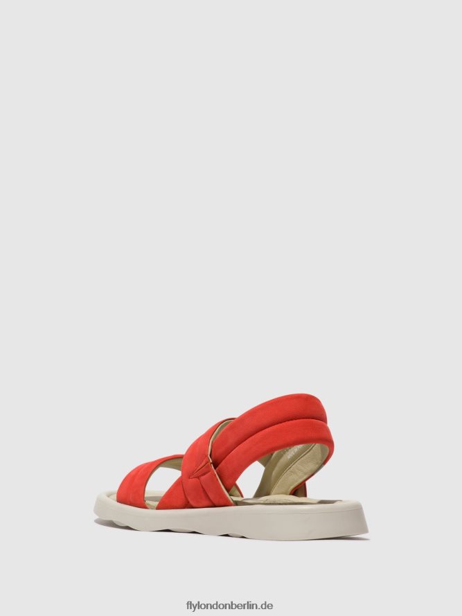 Frauen Fly London Teufelsrot Slingback-Sandalen tofy941 DP8RD8459